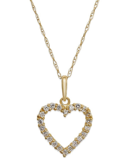 Macy's cubic Zirconia Heart Pendant Necklace in 10k Gold