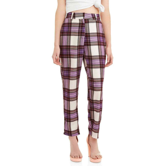 Say What Juniors' Plaid Printed Cropped Pants size M