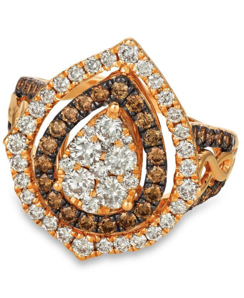 Кольцо Le Vian Diamond Cluster Halo Rise.