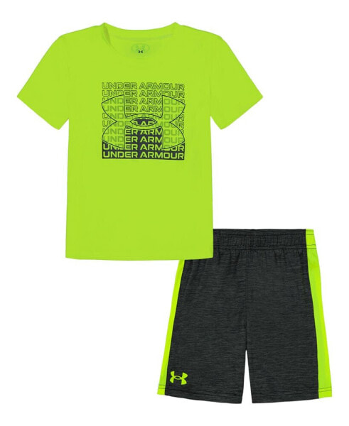 Little Boys UA Tri-Logo Side Panel T-shirt and Shorts Set