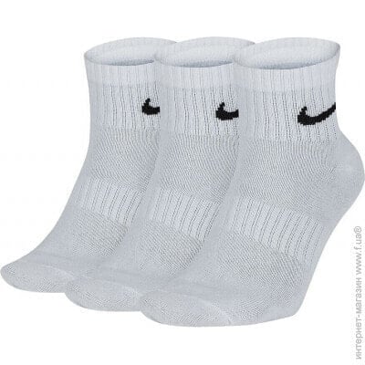 Nike Носки Everyday Lightweight Ankle 3-pack 46-50 Белый SX7677-100 (SX7677-100 46-50)