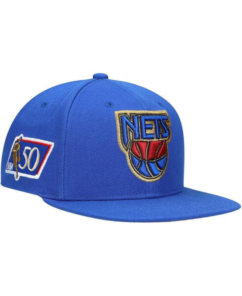 Men's Blue New Jersey Nets 50th Anniversary Snapback Hat