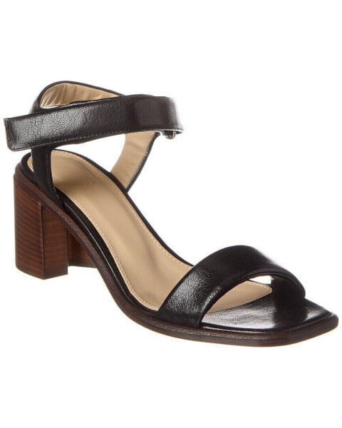 Theory Mid Ankle Strap Leather Sandal Women's Black 36