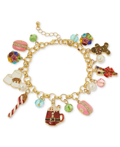 Gold-Tone Holiday Treats and Beaded Charm Bracelet