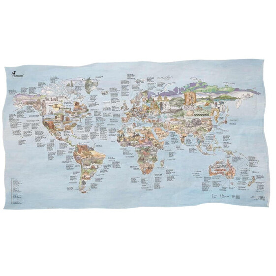 AWESOME MAPS Climbing Map Towel Best Climbing Spots In The World