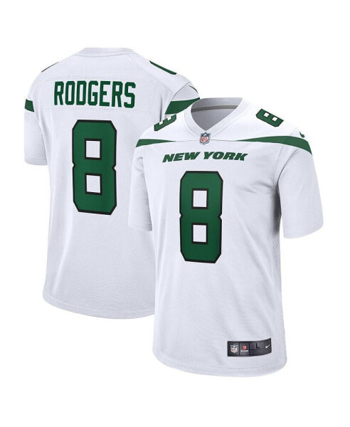 Men's Aaron Rodgers White New York Jets Game Jersey