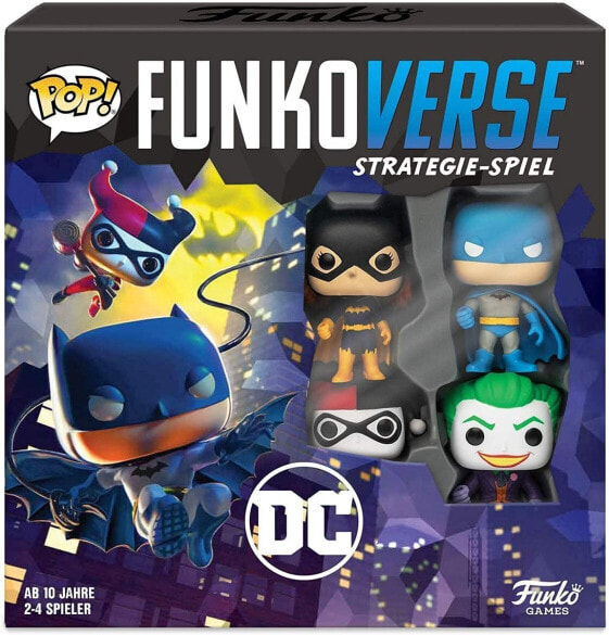 Funko Games DC Comics Funkoverse Board Game 4 Character Base Set *German Version* - Light Strategy Board Game for Children & Adults (Ages 10+) - 2-4 Players - Vinyl Collectible Figure - Gift Idea