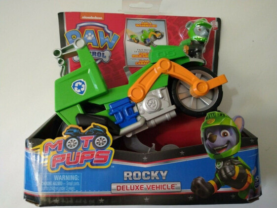 Spin Master Spin Master Paw Patrol Moto Pups Rockys Motorbike, Toy Vehicle (Multicolored, With Toy Figure)