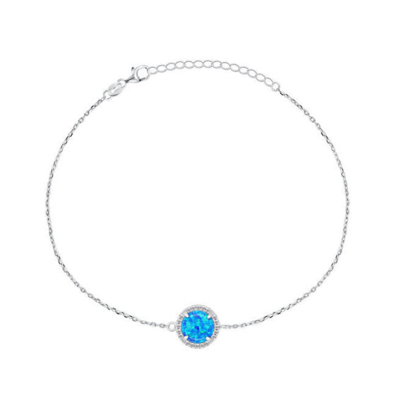 Charming silver bracelet with synthetic opal BRC126WB