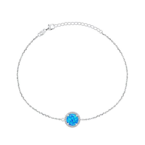 Charming silver bracelet with synthetic opal BRC126WB