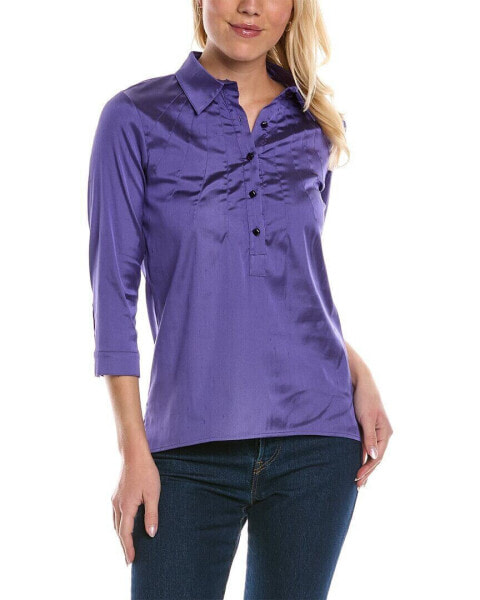 Leggiadro Sunburst Silk-Blend Top Women's Purple 2