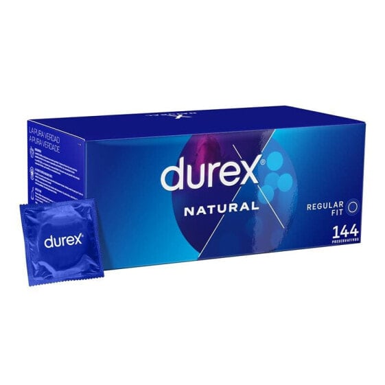 Презервативы Durex Natural 144 штук, Средний размер, прозрачные, на основе натурального латекса, с дополнительной силиконовой смазкой.