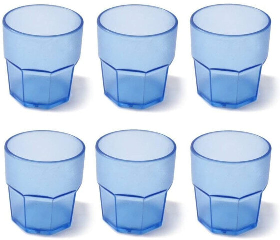 Omada Design Set of Plastic Water Glasses Capacity of 30 Cl. They are Ideal for Drinks or Long Drinks, Dishwasher Safe, Made in Italy, Stackable, Linea Unglassy, Transparent Colour