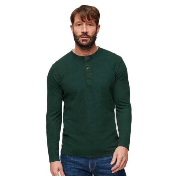 SUPERDRY Waffle Henley long sleeve T-shirt