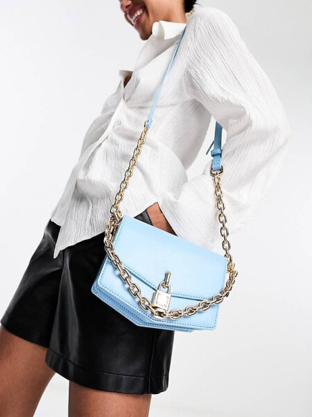 Charles & Keith Suki crossbody bag with chain strap in blue