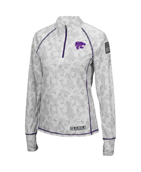 Women's Camo Kansas State Wildcats OHT Military-Inspired Appreciation Officer Arctic Lightweight Quarter-Zip Top