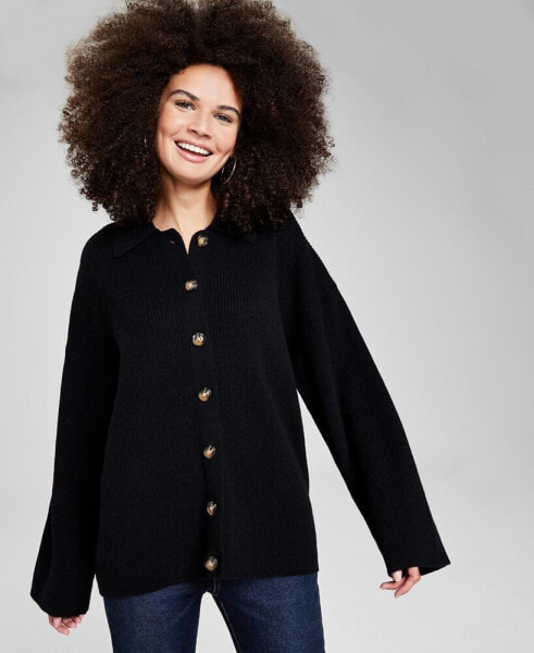 Women's Collared Cardigan Sweater