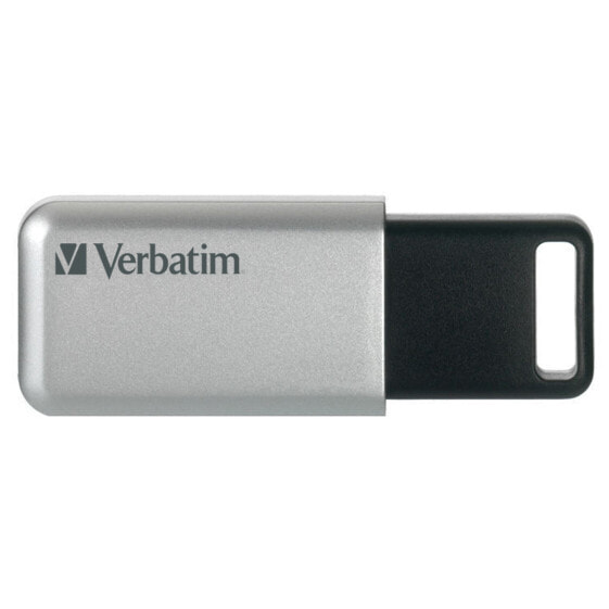 Verbatim Secure Pro - USB 3.0 Drive 16 GB - Silver - 16 GB - USB Type-A - 3.2 Gen 1 (3.1 Gen 1) - Capless - Silver