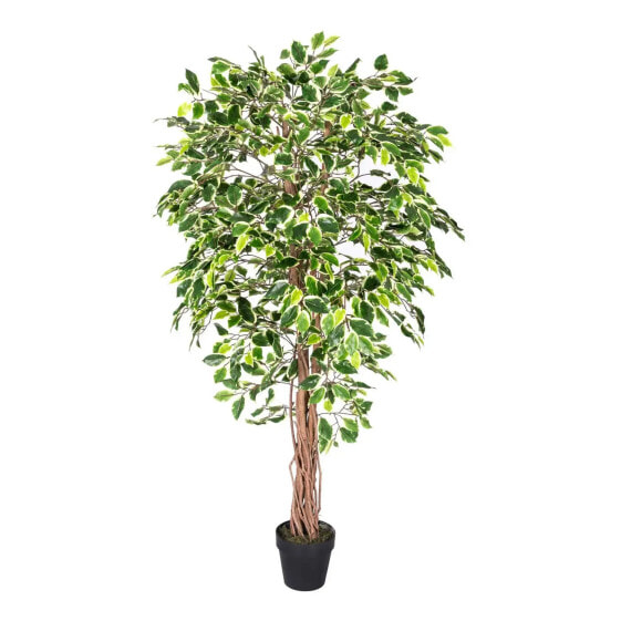 Kunstbaum Ficus Benjamini grün weiß
