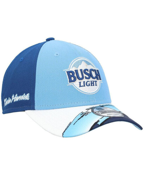 Men's Light Blue, Blue Kevin Harvick 9FORTY Busch Light Visor Streak Snapback Adjustable Hat