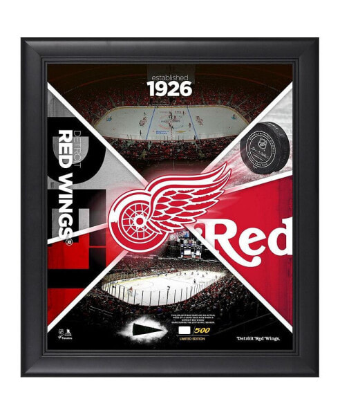 Detroit Red Wings Framed 15" x 17" Team Impact Collage with a Piece of Game-Used Puck - Limited Edition of 510