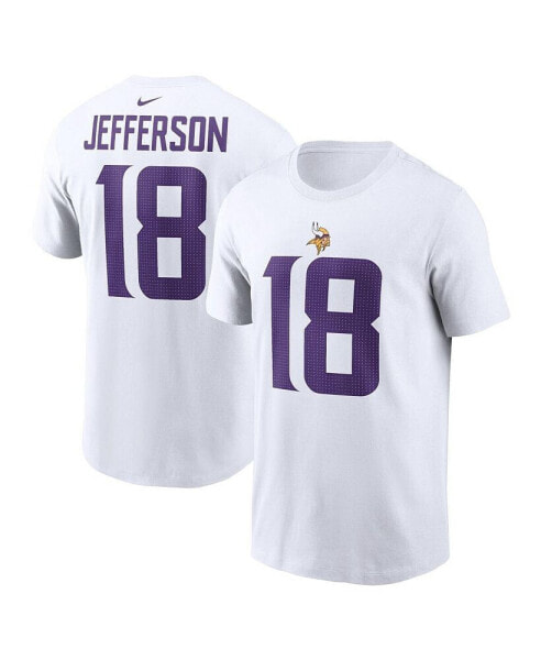 Men's Justin Jefferson White Minnesota Vikings Player Name and Number T-shirt