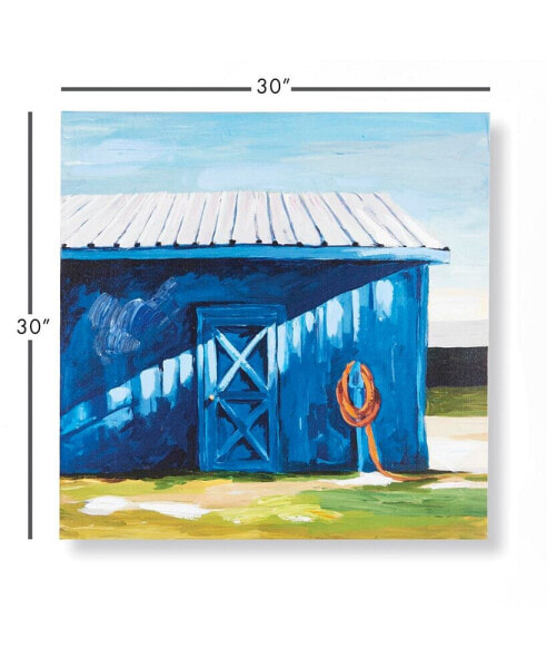 The Blue Barn Wall Canvas