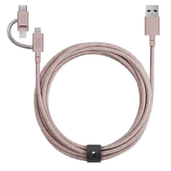 Native Union Belt Universal USB-A auf Lightning/USB-C/Micro-USB Kabel"Rosa USB-A auf Micro USB / USB-C / Lightning