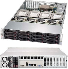 Supermicro SuperChassis 829HE1C4-R1K62LPB - Rack - Server - Black - ATX - EATX - 2U - 1600 W