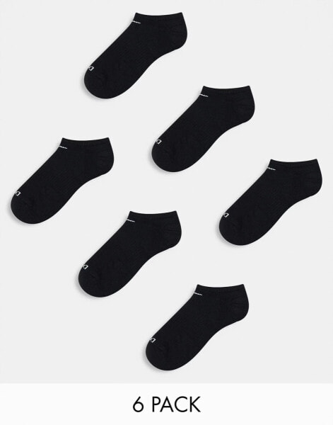 Nike Training Everyday Cushioned Plus 6 pack trainer socks in black