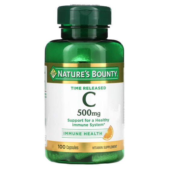 Nature's Bounty, Витамин C с замедленным высвобождением, 500 мг, 100 капсул
