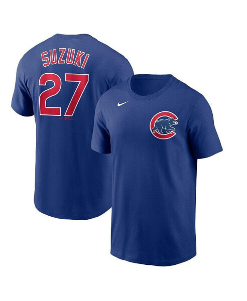 Men's Seiya Suzuki Royal Chicago Cubs Player Name and Number T-shirt