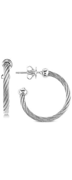 Cable Hoop Earrings in Stainless Steel