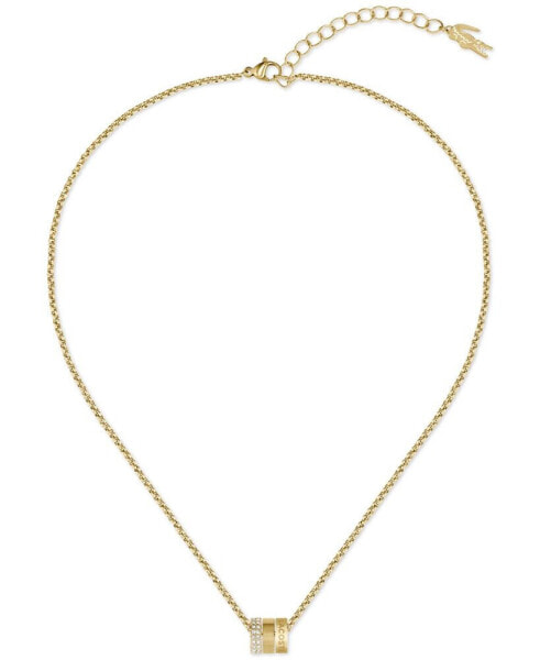 Gold-Tone Stainless Steel Virtua Pendant Necklace, 15-3/4" + 3" extender