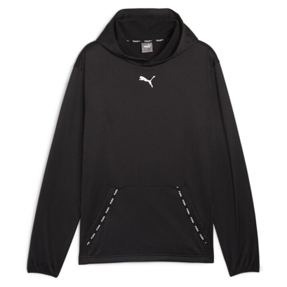 Худи Puma Fit Taped Pwrfleece Lite Logo мужское черное