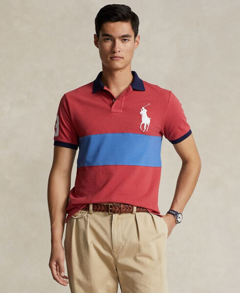 Men's Custom Slim Fit Big Pony Mesh Polo Shirt