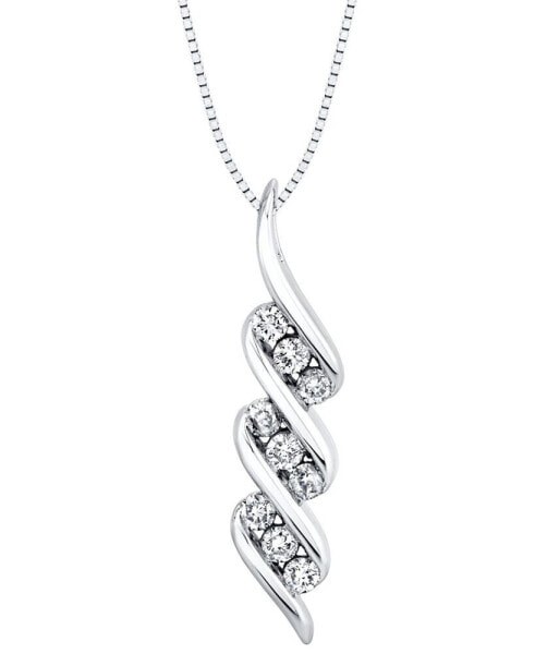 Sirena diamond Swirl Pendant Necklace (1/3 ct. t.w.) in 14k White Gold