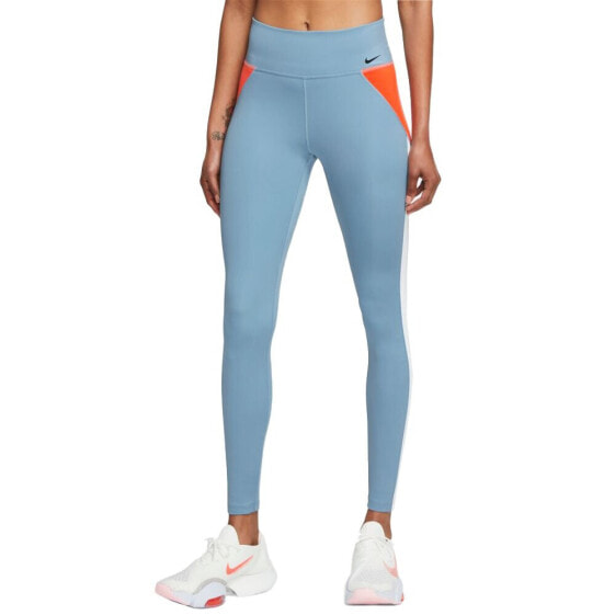 NIKE One Dri Fit Mid Rise Color-Blocked Leggings