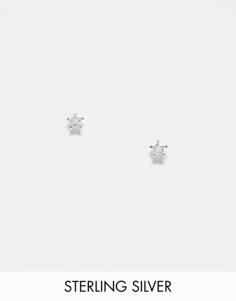 Kingsley Ryan 3mm crystal star stud earrings in sterling silver