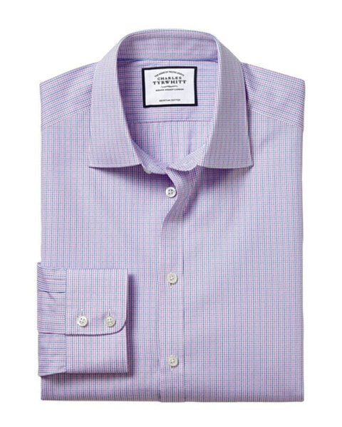 Charles Tyrwhitt Extra Slim Fit Egyptian Poplin Gingham Check Shirt Men's Purple