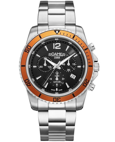 Roamer Herren Armbanduhr Nautic Chrono 100 43 mm Armband Edelstahl 862837 41 65 20