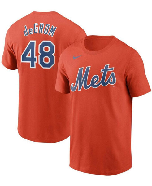 Men's Jacob DeGrom Orange New York Mets Name Number T-shirt