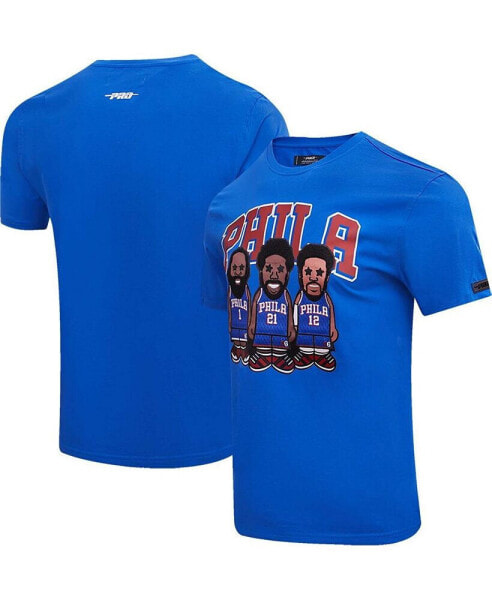 Men's Joel Embiid, James Harden and Tobias Harris Royal Philadelphia 76ers Multi Lineup T-shirt