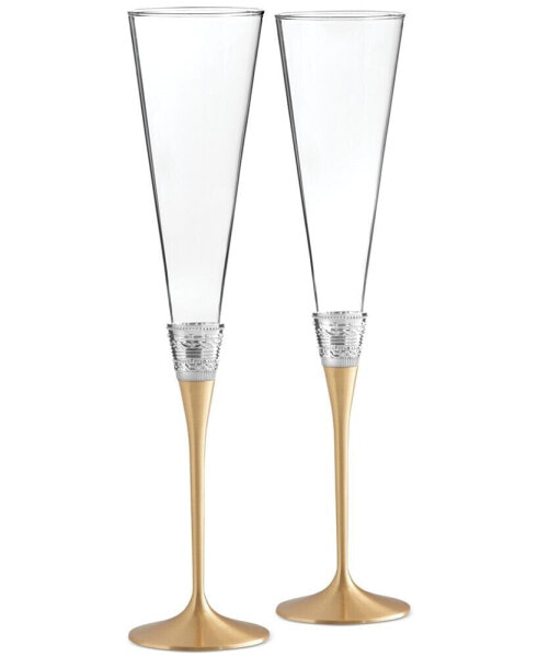 With Love Gold Toasting Flute Pair