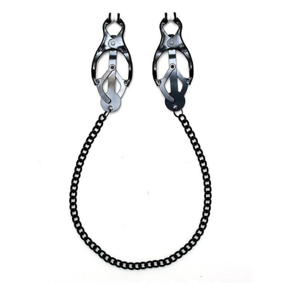 Adjustable nipple clamps butterfly style with black chain