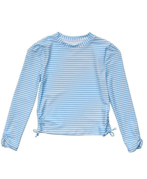 Toddler, Child Girls Cornflower Stripe Sustainable LS Rash Top