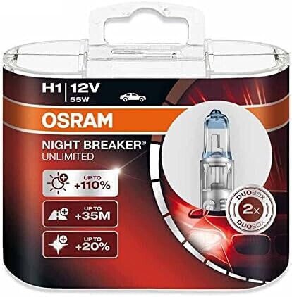 Osram H1 12V 55W 64150NBU Night Breaker Unlimited Car Lamps Halogen Headlight Pair