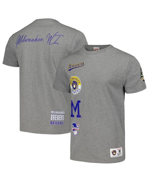 Men's Heather Gray Milwaukee Brewers Cooperstown Collection City Collection T-shirt