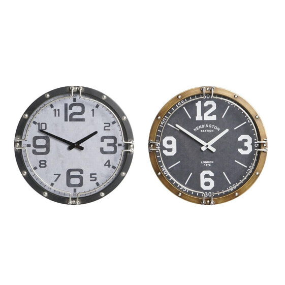 Настенное часы DKD Home Decor 40,5 x 10 x 40,5 cm Стеклянный Железо (2 штук)