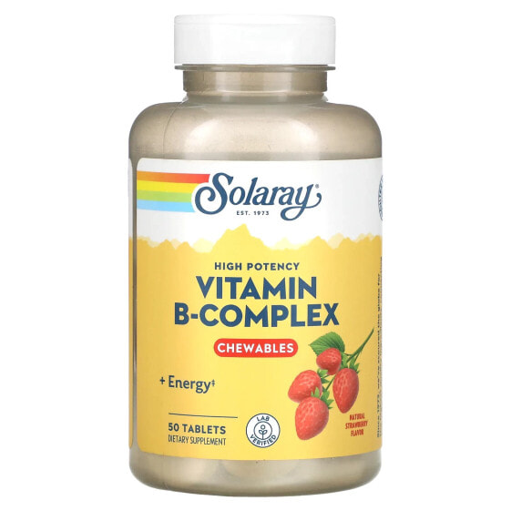 High Potency Vitamin B-Complex Chewable, Natural Strawberry, 50 Tablets
